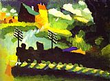 Wassily Kandinsky Murnau-View with Railroad and Castle painting